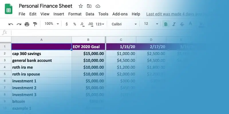 How I manage my personal finances in Google Sheets