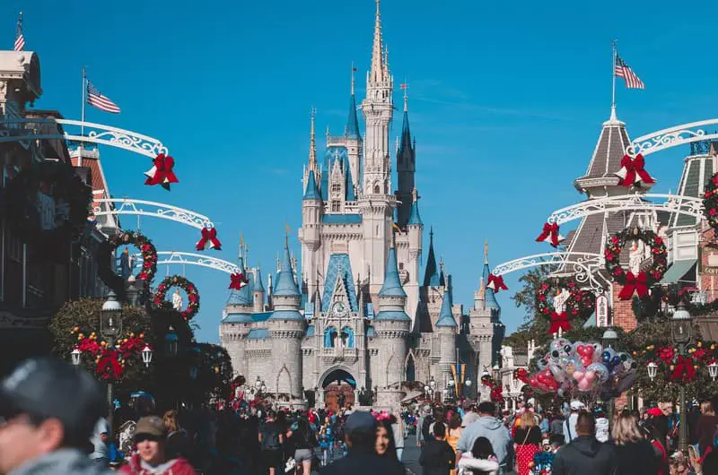 A view of the famous Cinderella castle at Disney.